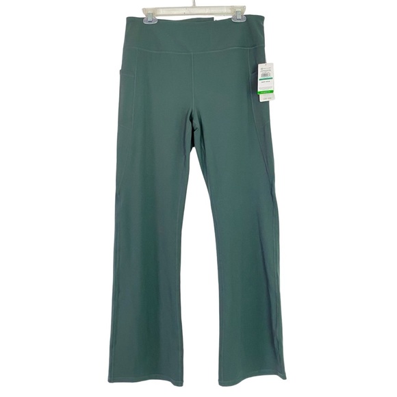 Gaiam OM High Rise Pocket Yoga Pant Womens Size XL Straight Leg Green Urban Chic - Picture 1 of 13